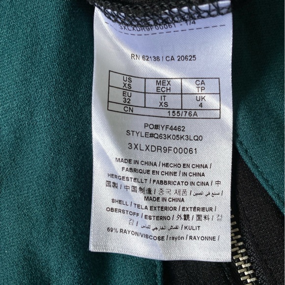 Guess Mini Dress Turquoise and Black Zip Up Size XS - Picture 6 of 8